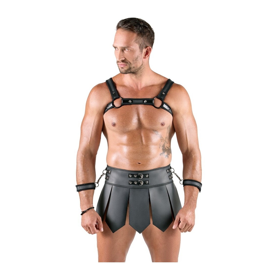 SET BONDAGE  CON HARNESS E GONNA GLADIATORE CON...