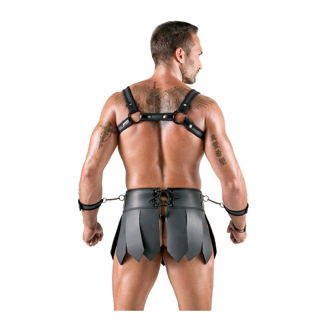 SET BONDAGE  CON HARNESS E GONNA GLADIATORE CON...