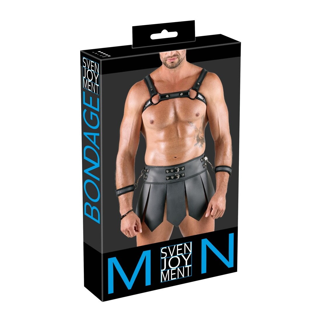 SET BONDAGE  CON HARNESS E GONNA GLADIATORE CON...
