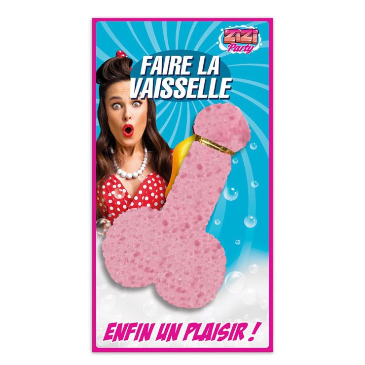 SPUGNA ROSA PER LAVARE I PIATTI A FORMA DI PENE CON LATO...