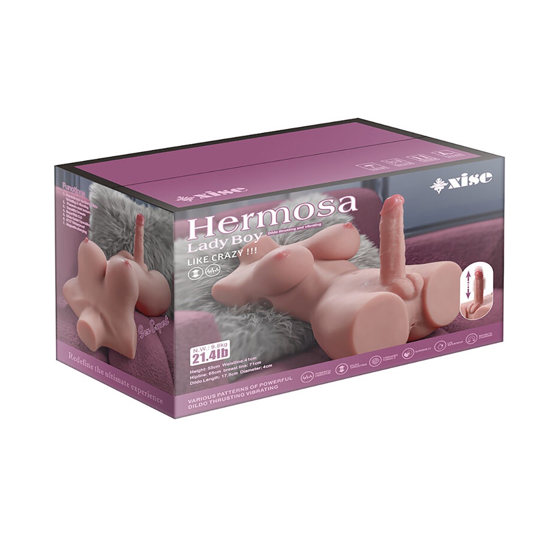 BUSTO REALISTICO DI TRANS 49 CM CON PENE A...