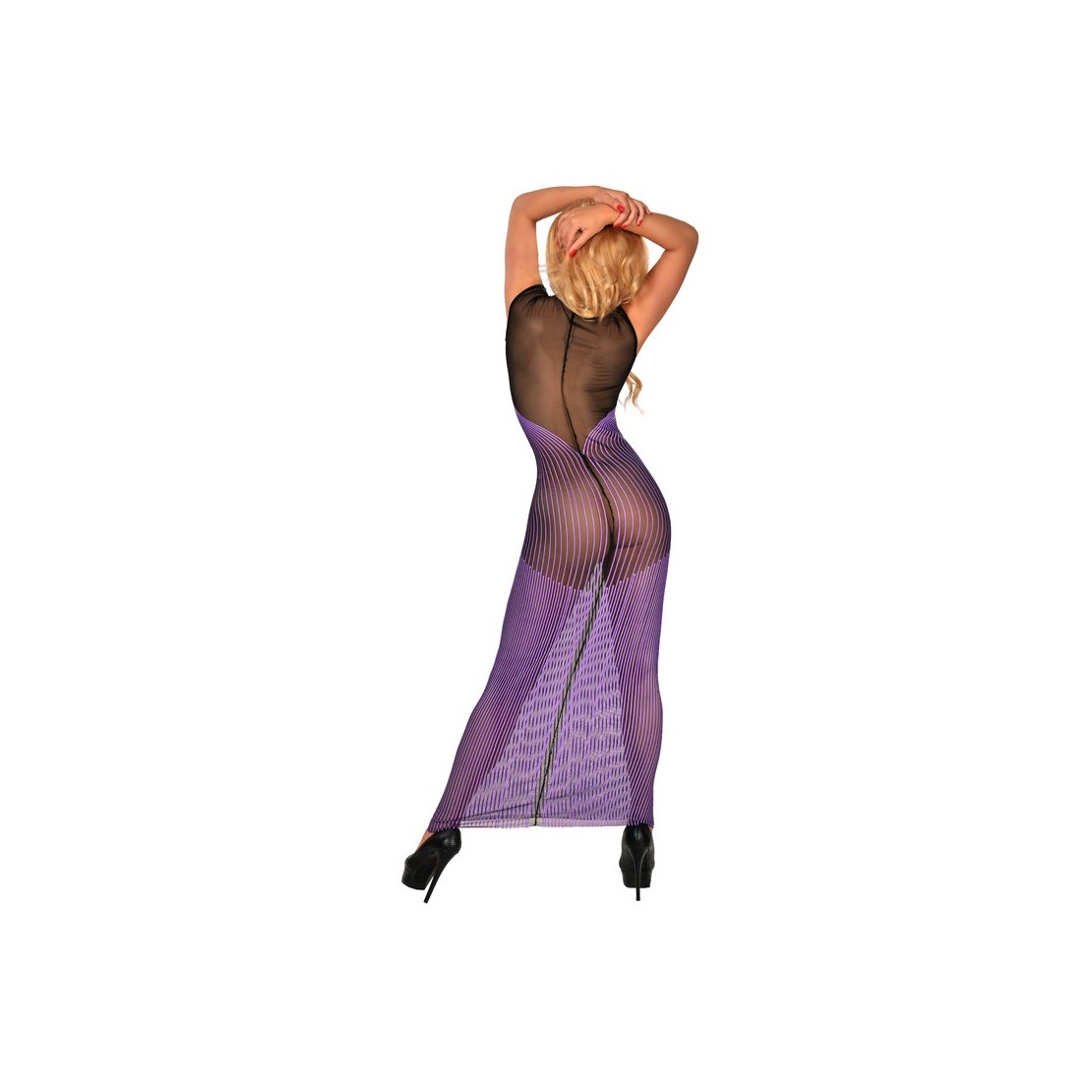 VESTITO LUNGO SEXY PER DONNA TRASPARENTE IN GOMMA