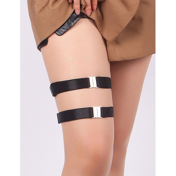 GIARRETTIERE SEXY ELASTICHE E REGOLABILI IN TESSUTO NERO...