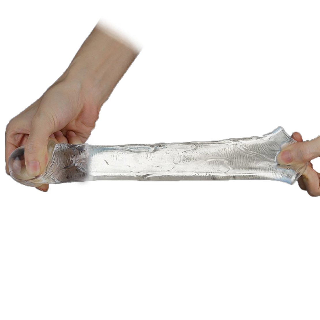 GUAINA E PROLUNGA TRASPARENTE PER IL PENE 19 CM...