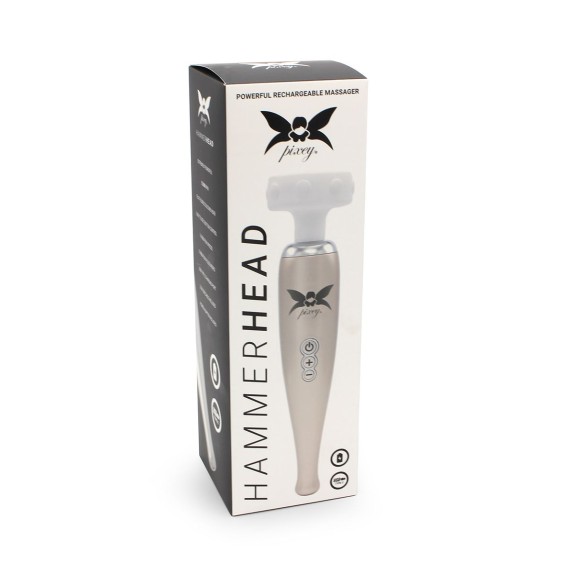 WAND STIMOLATORE CLITORIDEO CON TESTA PIATTA FLESSIBILE HAMMERHEAD