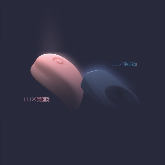 SET DI COPPIA STIMOLATORE DI CLITORIDE E ANELLO CON APP LUXUS