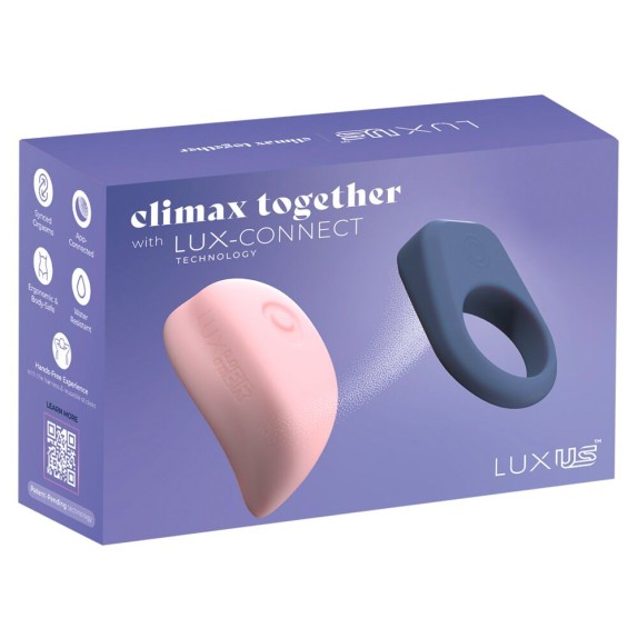 SET DI COPPIA STIMOLATORE DI CLITORIDE E ANELLO CON APP LUXUS