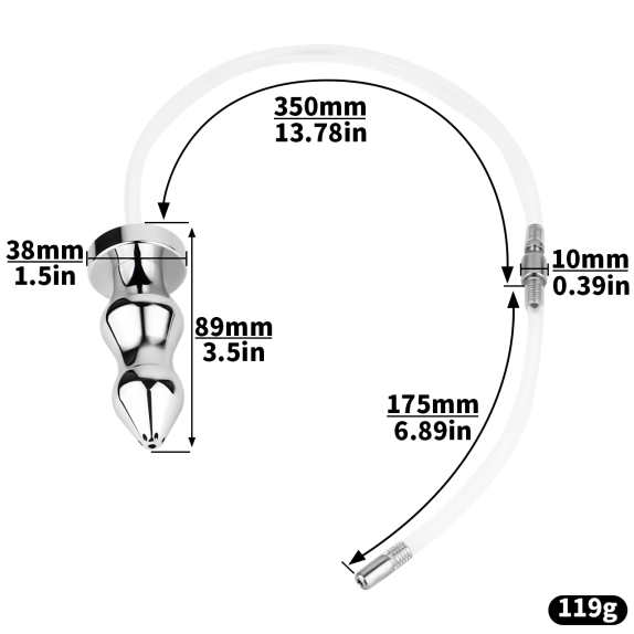 SONDA URETRALE IN SILICONE COLLEGATA AL PLUG ANALE URETHRAL SOUND TO ANAL PLUG