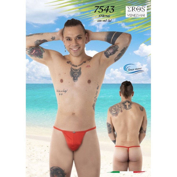 COSTUME MARE UOMO STRING ROSSO SEXY EROS VENEZIANI