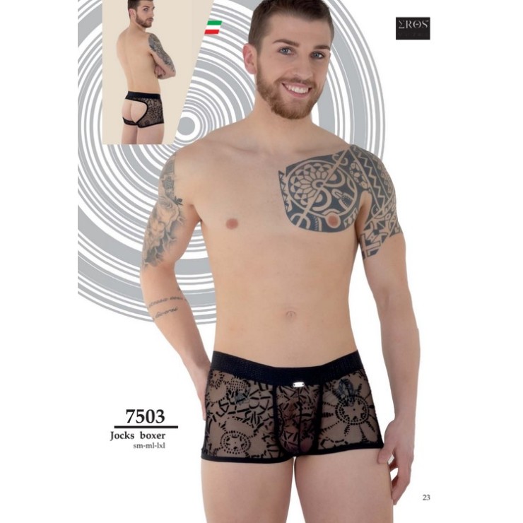 JOCKS BOXER SEXY PER UOMO CON RICAMO FLOREALE APERTO...