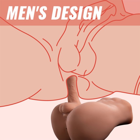 BACINO MEZZO BUSTO DI UOMO CON PENE 18 CM A SPINTA IN SILICONE BARTLETT XISE