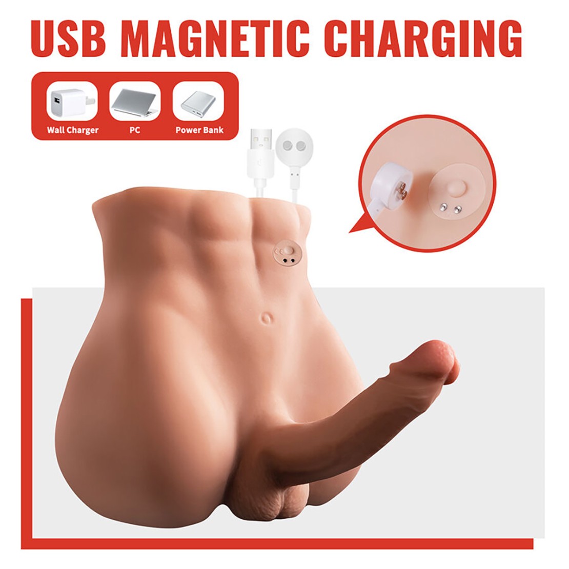BACINO MEZZO BUSTO DI UOMO CON PENE 18 CM A...