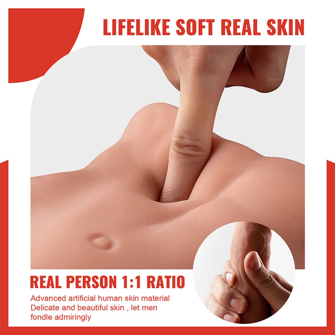BACINO MEZZO BUSTO DI UOMO CON PENE 18 CM A...