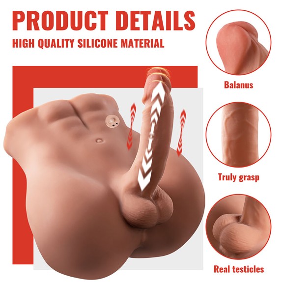 copy of BACINO MEZZO BUSTO DI UOMO CON PENE 18 CM A SPINTA IN SILICONE BERTLETT
