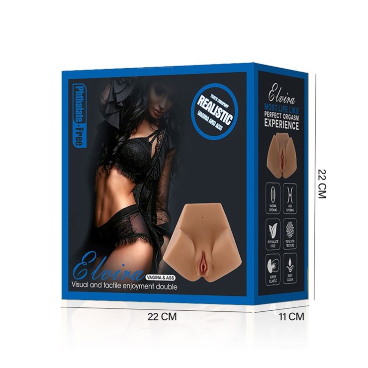 MASTURBATORE REALISTICO CON VAGINA E ANO PENETRABILI ELVIRA