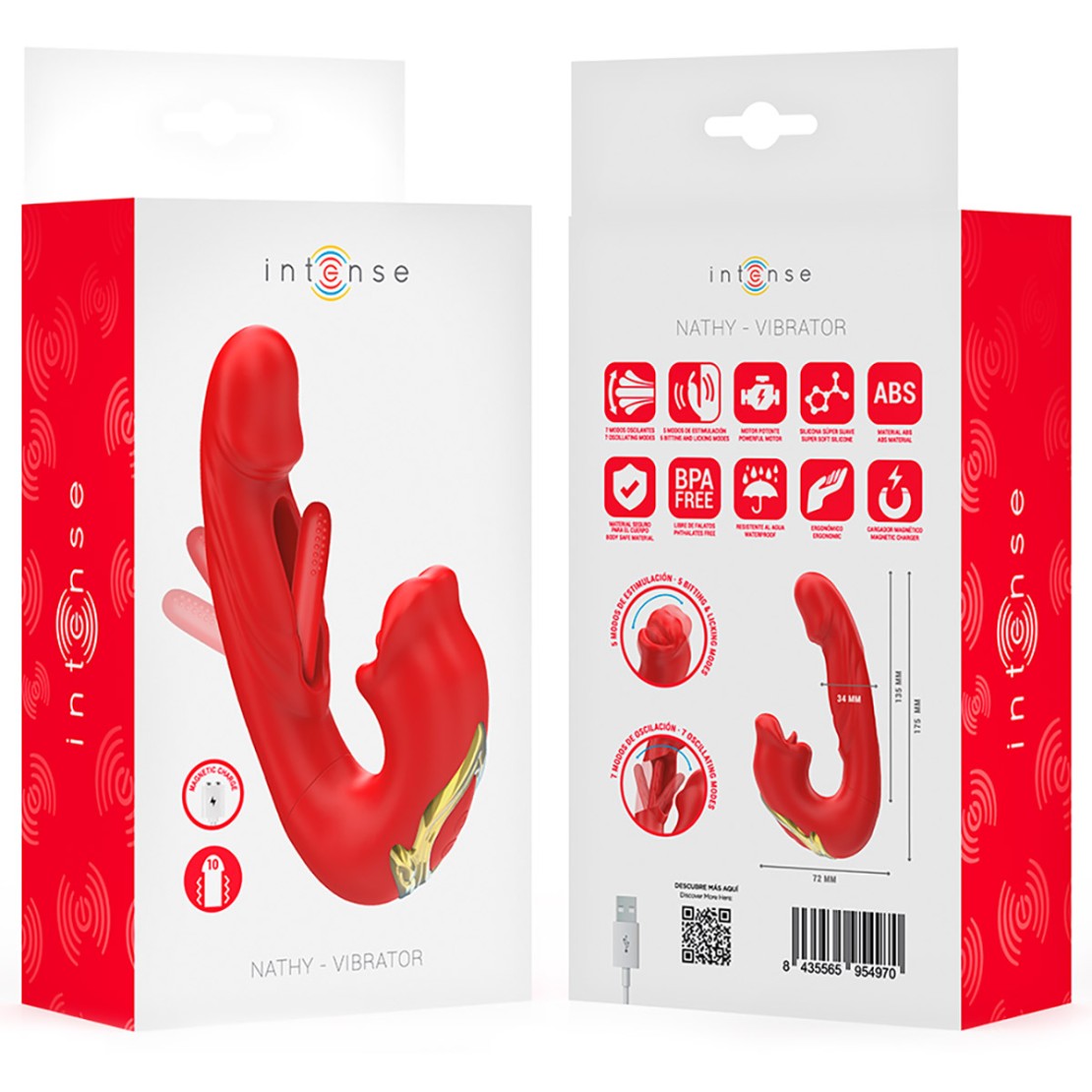 VIBRATORE CON LINGUA INTERNA PUNTO G & ESTERNA...