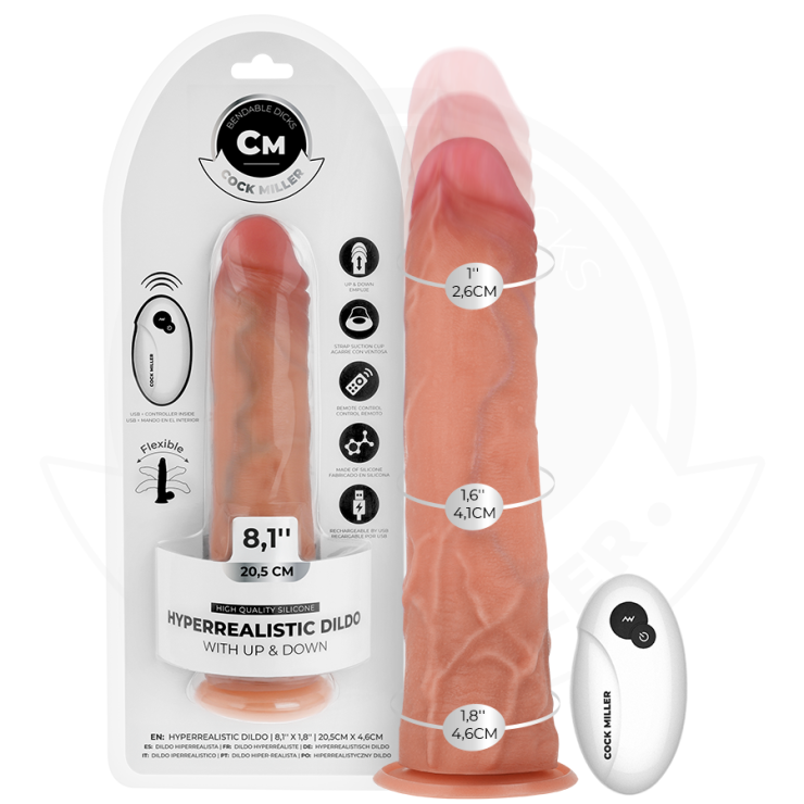 DILDO IPER REALISTICO 20,5 CM CON MOVIMENTO A SPINTA,...