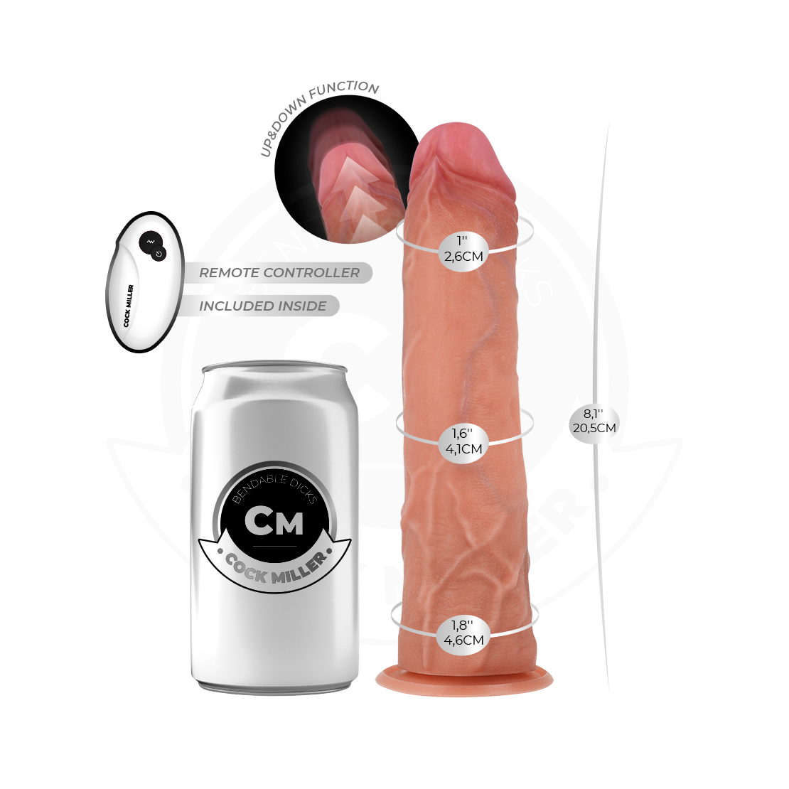 DILDO IPER REALISTICO 20,5 CM CON MOVIMENTO A...