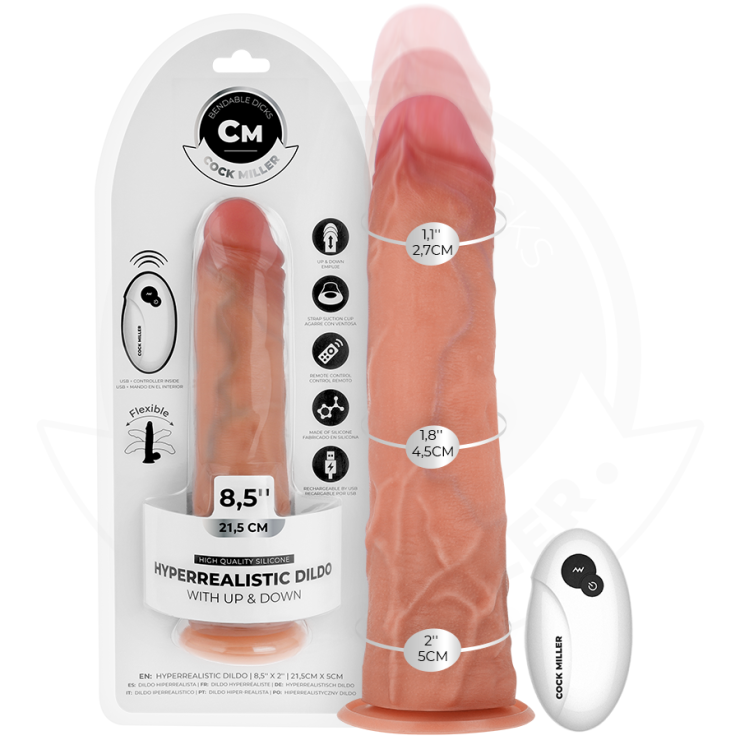 DILDO IPER REALISTICO 21,5 CM CON MOVIMENTO A SPINTA,...