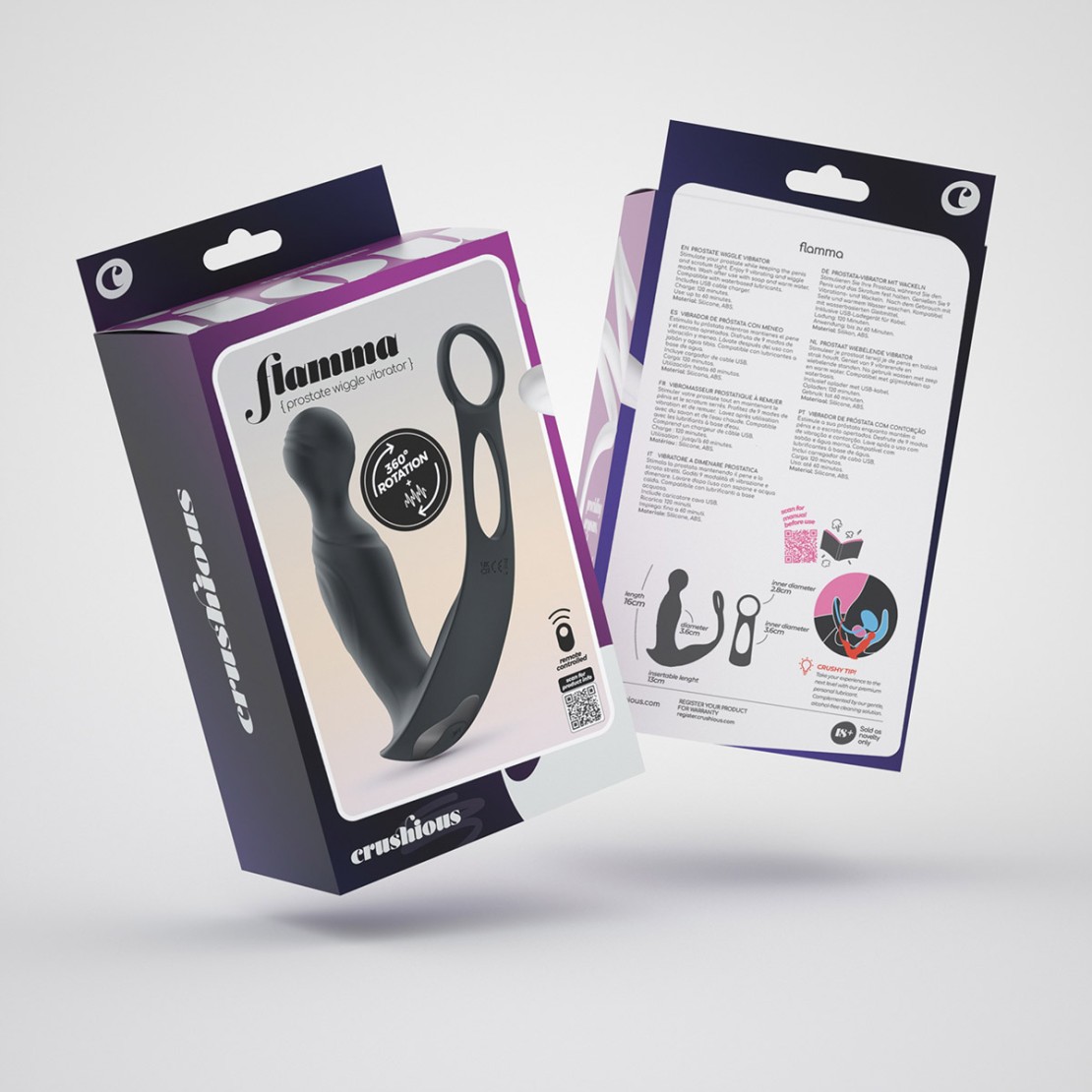 VIBRATORE PROSTATICO ROTANTE CON DOPPIO ANELLO...