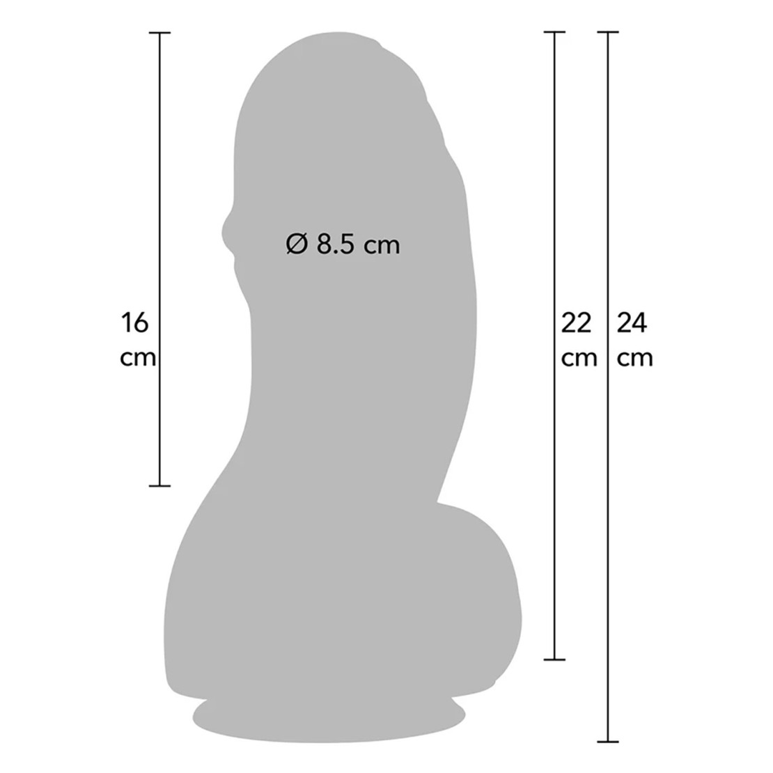FALLO DILDO GROSSO E CORTO IN PVC MORBIDO 22 CM...