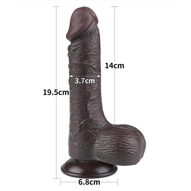 DILDO MARRONE REALISTICO A DOPPIA DENSITA' CON PELLE... 2