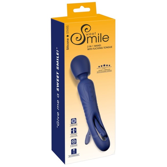 copy of 2IN1 WAND VIBRANTE PER CLITORIDE CON LINGUA PER PUNTO G SWEET SMILE
