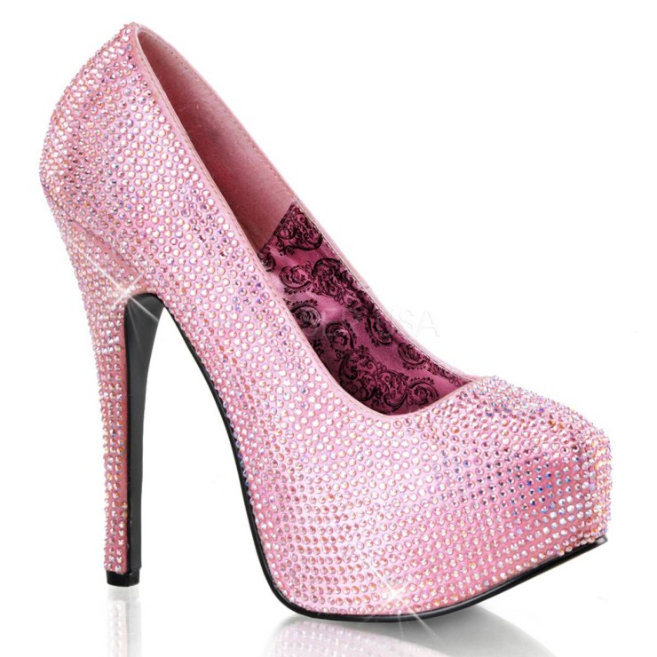 BORDELLO DECOLTE' IN STRASS ROSA ALTEZZA 14 CM 2