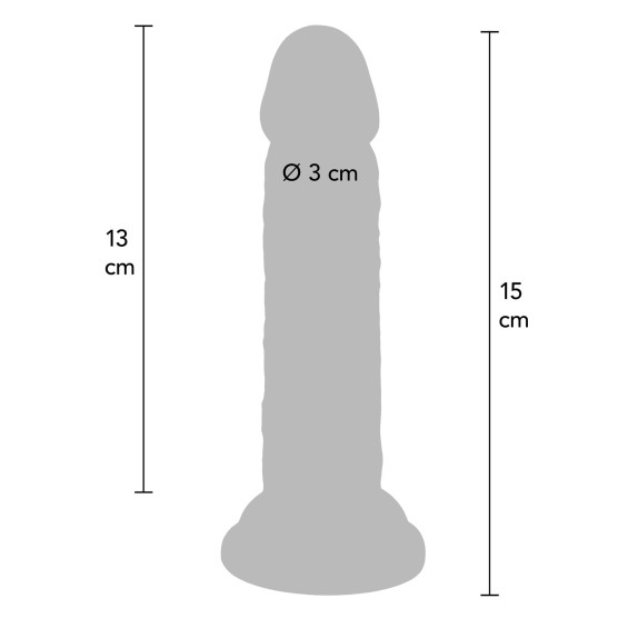 FALLO DILDO REALISTICO 15 CM A DOPPIA DENSITA' CON VENTOSA