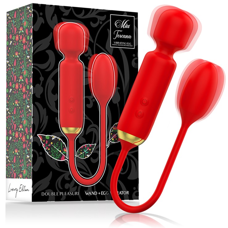 SEX TOY STIMOLATORE CLITORIDEO WAND E OVETTO VIBRANTE MIA...