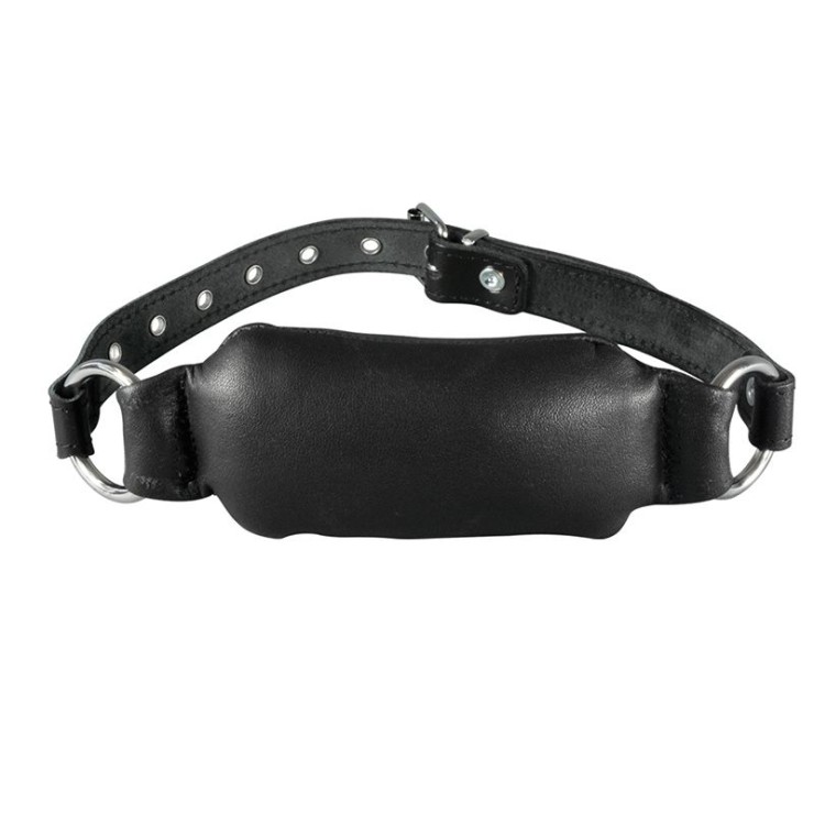 BAVAGLIO GAG MORBIDO A CUSCINO IN PELLE NERA CON FIBBIA...