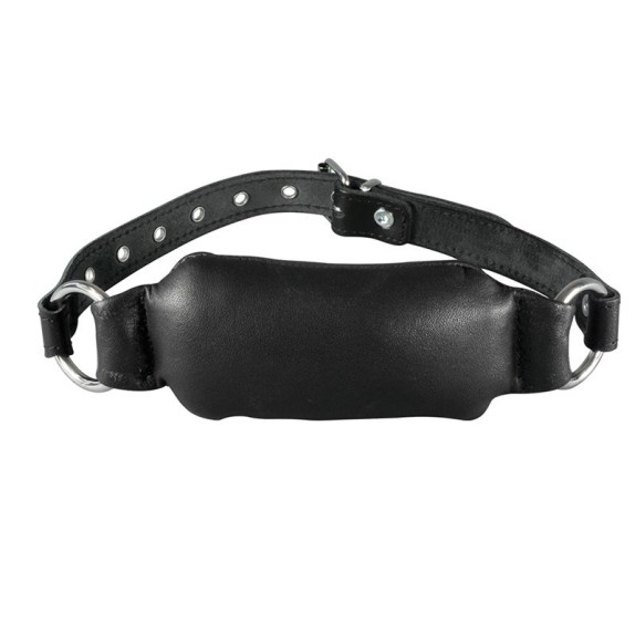 copy of BAVAGLIO GAG MORBIDO A CUSCINO IN PELLE NERA CON FIBBIA KIOTOS