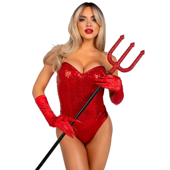 TRIDENTE ROSSO CON STRASS ACCESSORIO SEXY DIAVOLETTA LEG AVENUE