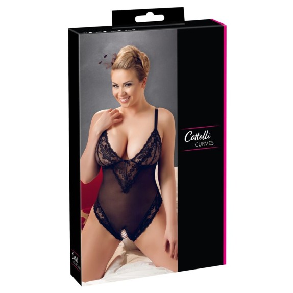 BODY SEXY PER DONNA TAGLIA GRANDE POWERNET NERO APERTO