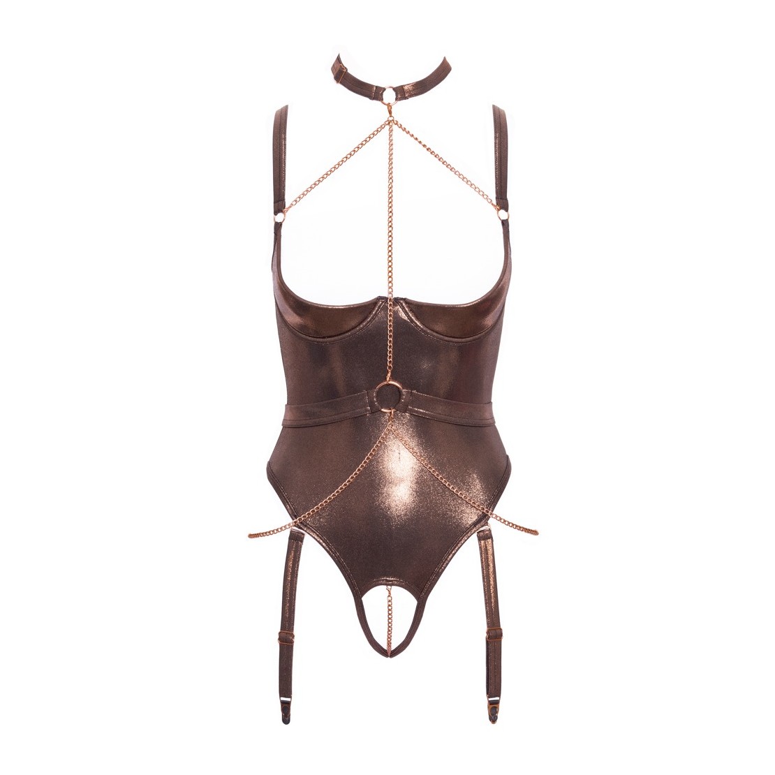 BODY SEXY PER DONNA APERTO COLOR RAMATO CON...