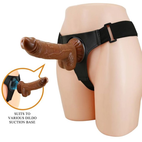 MUTANDINA STRAP-ON BASE A VENTOSA + FALLO 18 CM MICHEAL