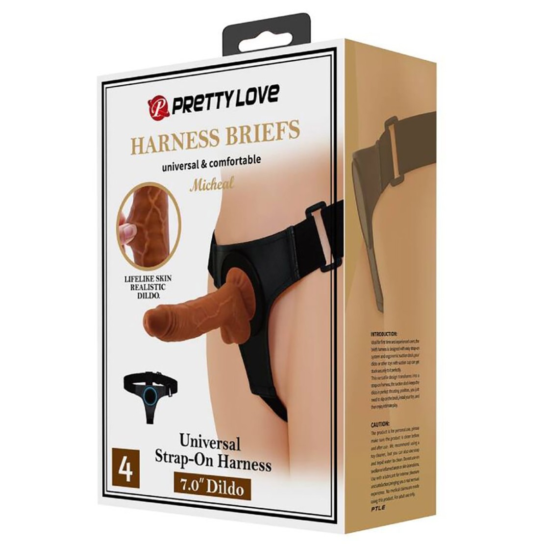 MUTANDINA STRAP-ON BASE A VENTOSA + FALLO 18 CM...