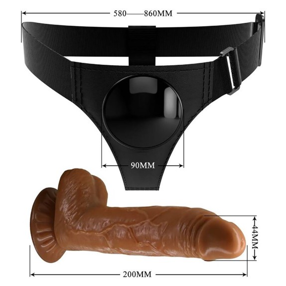 MUTANDINA STRAP-ON BASE A VENTOSA + FALLO 18 CM MICHEAL
