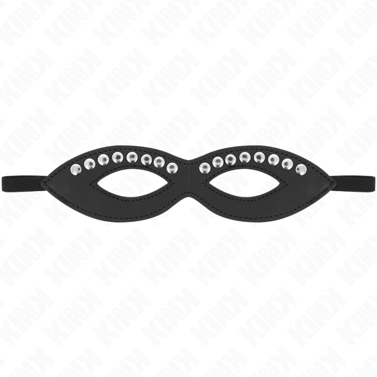 MASCHERA SEXY IN ECOPELLE CON BORCHIE ARGENTATE E...