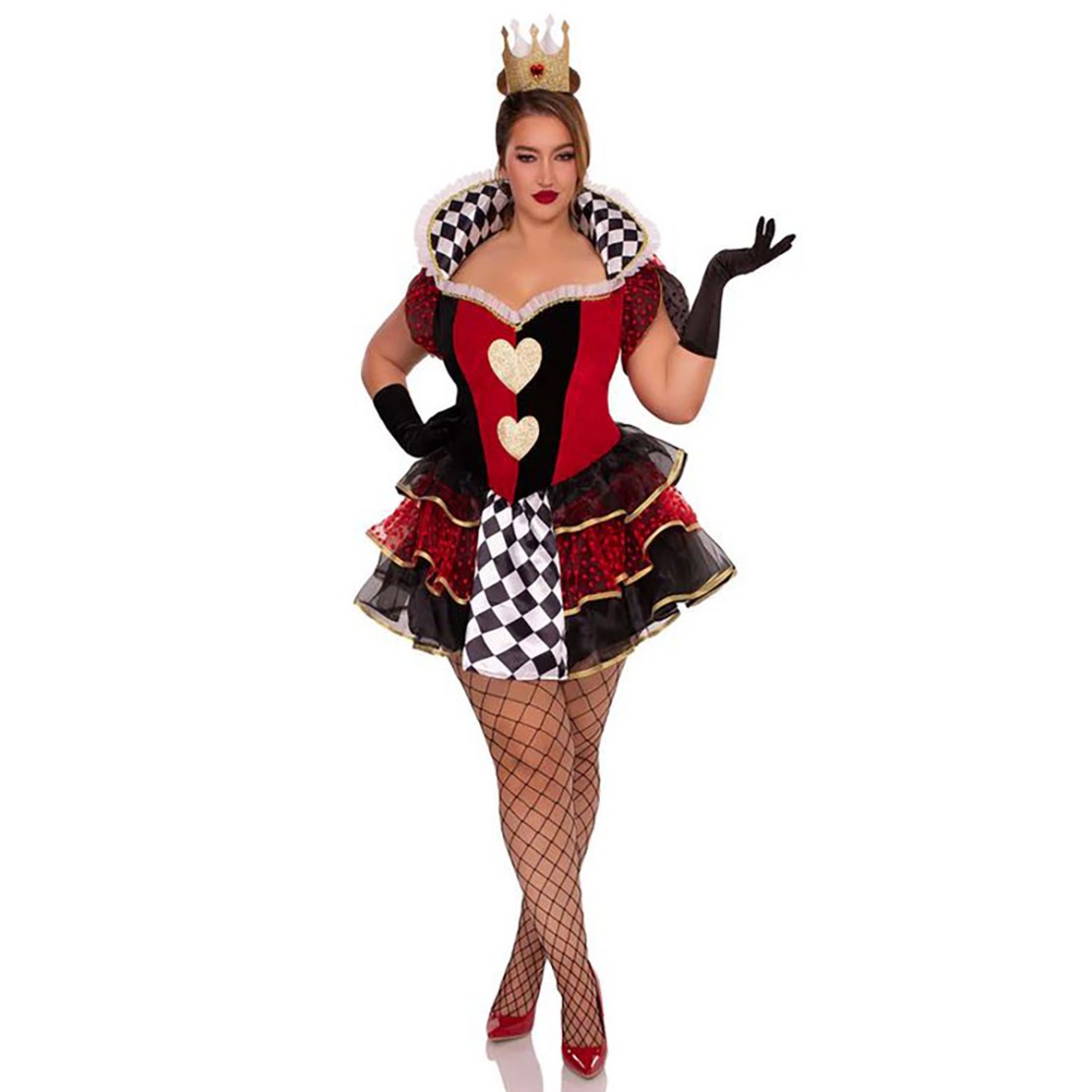 COSTUME 2 PZ TRAVESTIMENTO SEXY REGINA DI CUORI...