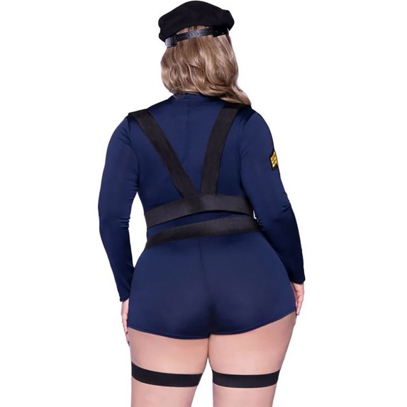 COSTUME SEXY 6 PZ DA POLIZIOTTA CURVY CON ACCESSORI LEG AVENUE