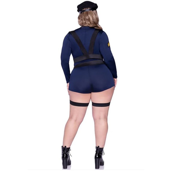 COSTUME SEXY 6 PZ DA POLIZIOTTA CURVY CON ACCESSORI LEG AVENUE
