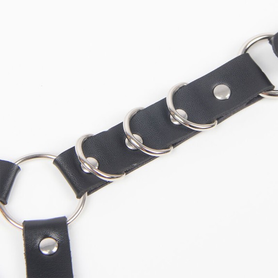 HARNESS CINTURA REGGICALZE CON GIARRETTIERA REMOVIBILE E CATENELLE ARGENTATE