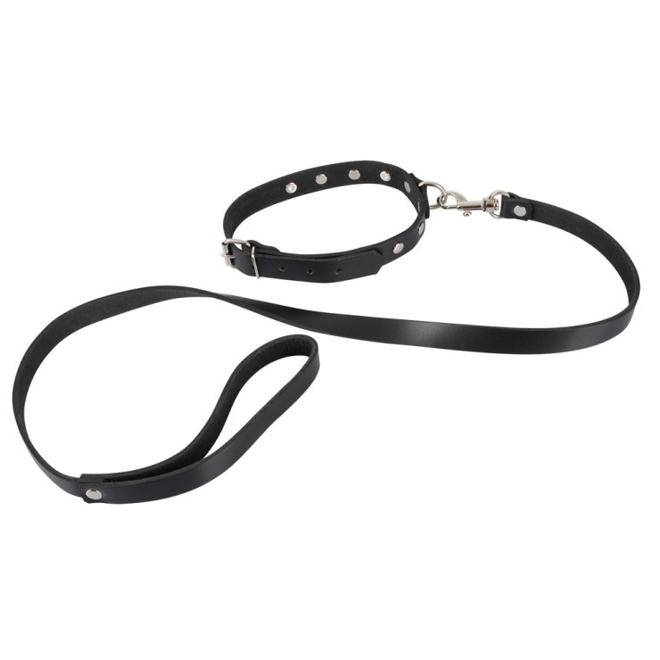 COLLARE REGOLABILE CON GUINZAGLIO SEXY IN VERA PELLE CON... 2