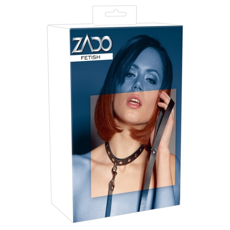 COLLARE REGOLABILE CON GUINZAGLIO SEXY IN VERA PELLE CON...