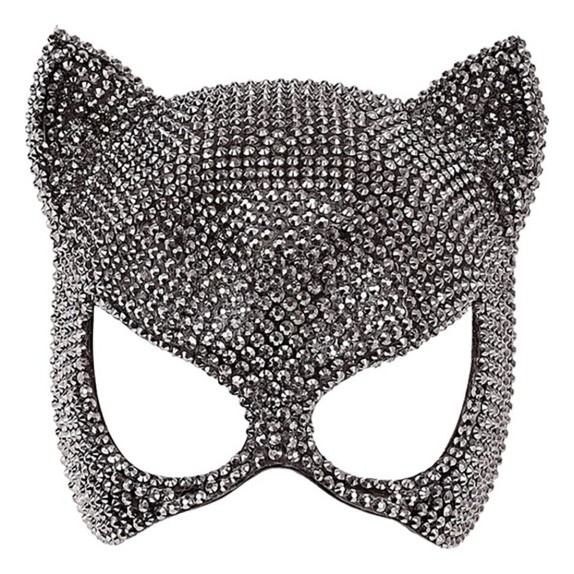 MASCHERA DA GATTO SEXY RIGIDA CON STRASS