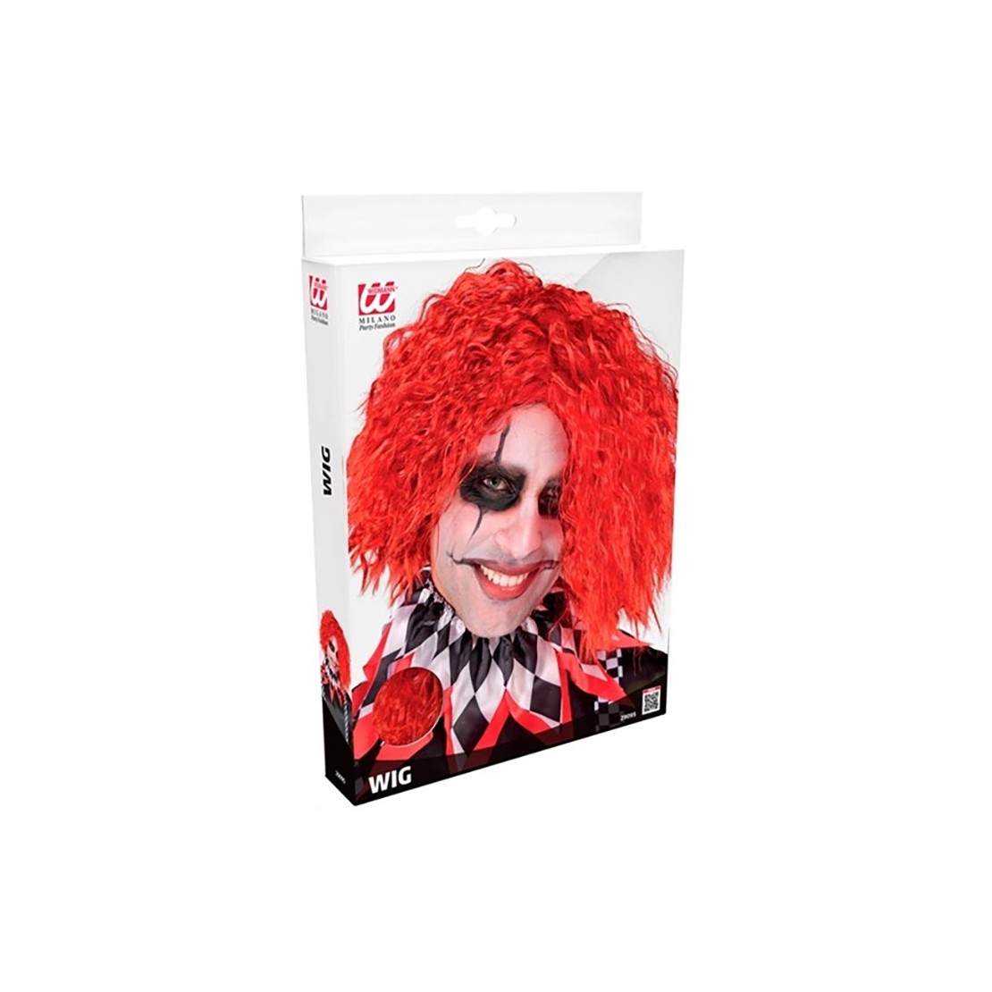 PARRUCCA ROSSA DA CLOWN PAZZO RICCI RIBELLI PER...