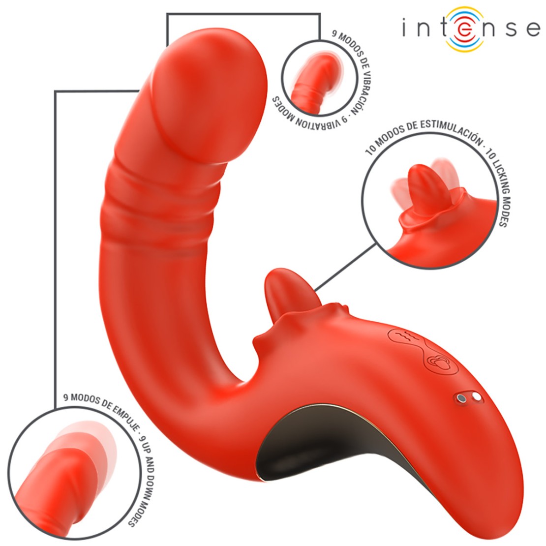 SEX TOY DOPPIO PER DONNA CON LINGUA ROTANTE E...