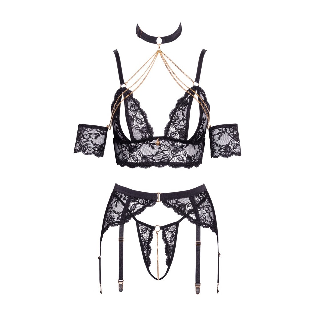 COMPLETO INTIMO SEXY PER DONNA IN PIZZO NERO...