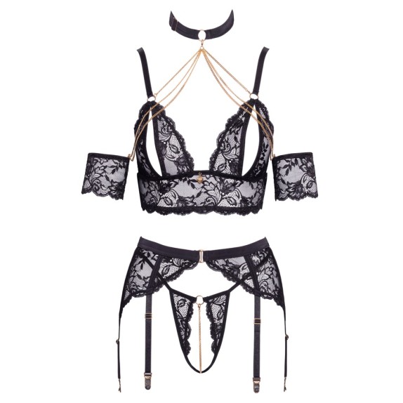 COMPLETO INTIMO SEXY PER DONNA CON PIZZO SET 4 PEZZI